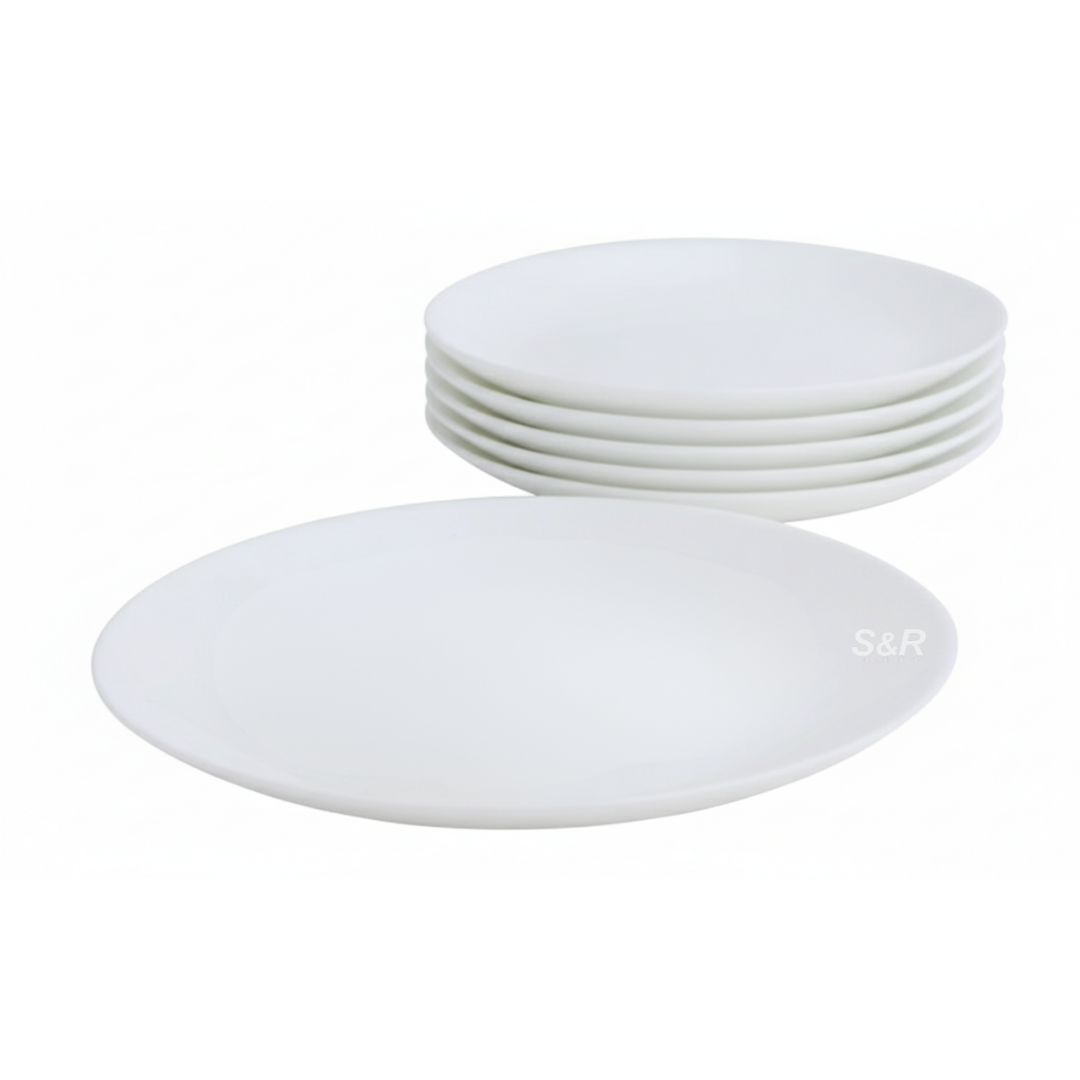 Simply White Opalware 6-piece Coupe Salad Plate